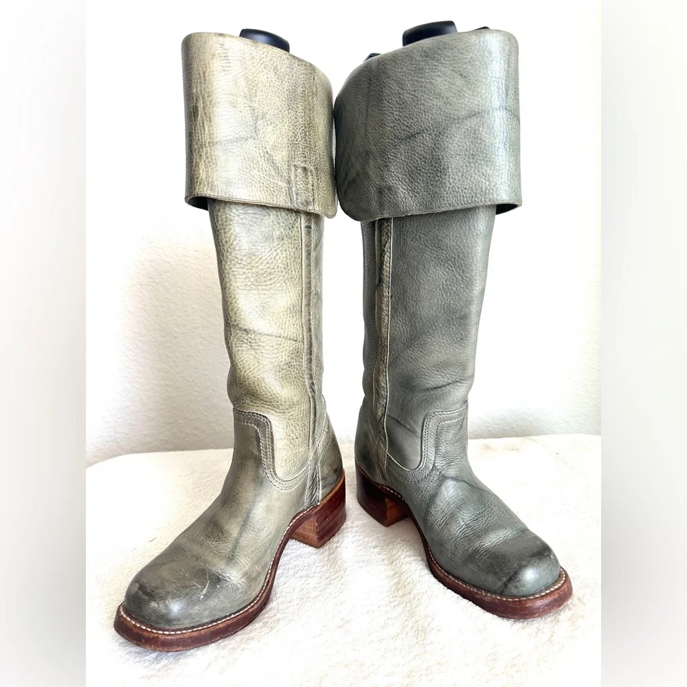 FRYE low heel Over‎ the Knee Tall Campus Boots RARE Blue size 7